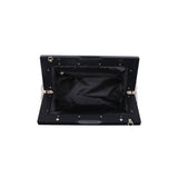 Jamie Woven Wooden Frame Clutch | Ivory Vegan Leather