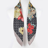 Multi Print Silk Bandana Scarf – Black