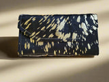 Western Cowhide Hair On Wallet Black with Gold Specks