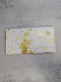 Western Cowhide Hair On Wallet White with Gold Specks