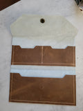 Western Cowhide Hair On Wallet White with Gold Specks