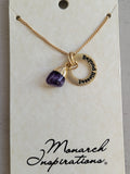 Natural Amethyst Stone Charm Necklace Beyond Blessed Charm