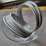 Silver Thin Metal Bangles Metallics Stack of 6