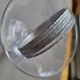 Silver Thin Metal Bangles Metallics Stack of 6