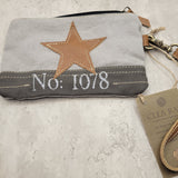 Canvas Wristlet Clutch With Star