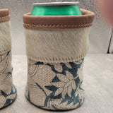 Blue Canvas & Flowers & Fur Can Sleeve