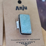 Kashi Semiprecious Large Stone Ring Amazonite