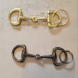 Eggbutt Horse Bit Bag Charm - Gold Equestrian Keychain