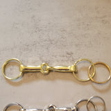 Snaffle Bit Bag Charm - Gold Equestrian Keychain