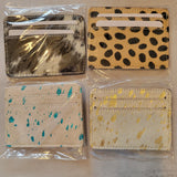 Cheetah Print Cowhide Card Holder – Genuine Hair-On Leather Wallet