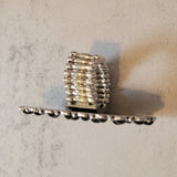 Silver & Black Stone Oval Concho Stretch Ring