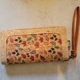 Botanical Leaves Cork Wristlet Wallet – Zip-Around | Eco-Friendly | Kaleidoscope Accessories