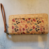 Botanical Leaves Cork Wristlet Wallet – Zip-Around | Eco-Friendly | Kaleidoscope Accessories