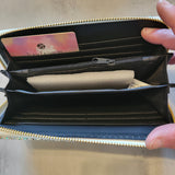 White Multicolor Glitter Zip-Around Wallet