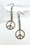 Imperial Jasper & Bronze Cross Dangle Earring | Dylan Designs