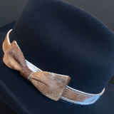 Western Cowhide Bow Hat Band | Hair-On Cowhide | Adjustable
