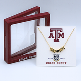 Texas A&M Aggies Gig ‘Em Love Heart Necklace – 18K Gold Plated