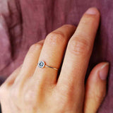 Sterling Silver Moon & Star Stacking Ring | Raised Design | Celestial | Nina Designs