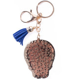 American Flag Skull Tassel Keychain Key Ring Bag Charm