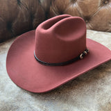 Tooled Vegan Leather Western Hat Band with Silver-Tone Buckle