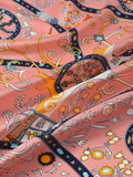 Vintage Pattern Printed Square Scarf Pink