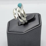 Silver Snake Wrap Ring Turquoise Head Size 8.5