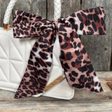 Tan and Brown Leopard Western Skinny Cowgirl Mini Wild Rag Scarf Necktie