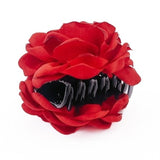 Blooming Rose Hair Claw Clip Red