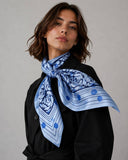 Brown Rose Border Square Scarf, 35.4 x 35.4 in