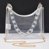 Transparent Chain Clear Stadium Shoulder Crossbody Bag