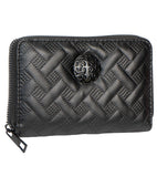 Rebecca & Rifka Smooth Basket Weave Quilt with Black Medallion Zip Indexer Wallet