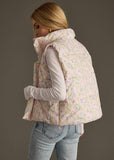 Light Pink Floral Puffer Vest