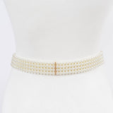 Faux Pearl Elastic Belt – Ivory