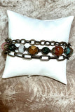 Carter Triple Layer Beaded Bracelet | Natural Stone | Dylan Designs