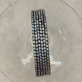 Black with Iridescent Glitter Thin Metal Bangles Metallics Stack of 6