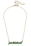 Ellie Green Pickleball Enamel Script Necklace