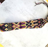 Purple Brown Black Tan Gold Woven Braided Western Aztec Adjustable Hat Band