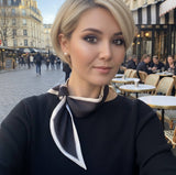 Chic Contrast Edge Ribbon Scarf – Stylish Accent for Bags, Hair & More