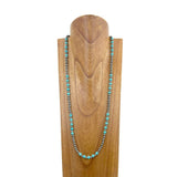 33" Silver Navajo Pearl & Blue Turquoise Beaded Necklace