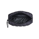 Cloud Nine Quilted Puffer Nylon Cosmetic Pouch in Denim