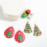 Metal Teardrop Christmas Tree Earrings