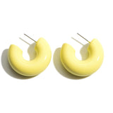 Thick Coated Hoop Earrings – Pastel Yellow