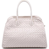 Rhonda Woven Vegan Leather Tote Bag | Ivory