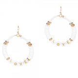 LOVE Letter Bead & Heishi Drop Earrings | Ivory | Boho Message Jewelry