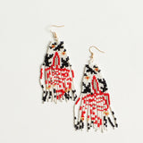 Beaded Red Ivory Southwest Earring