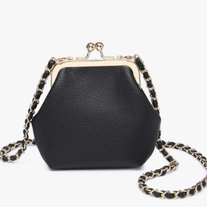 Cleo Coin Pouch Crossbody Clutch Black