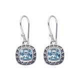Blue Topaz Dangle Earrings | 925 Sterling Silver with Natural Gemstone