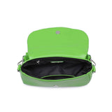 Meadow Ruched Top Handle Vegan Leather Chain Strap Crossbody Citron Green