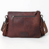 Hand-Tooled Leather Fringe & Hair-On Cowhide Western Crossbody Bag