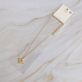 Square Pearl Cross Necklace | Gold Plated